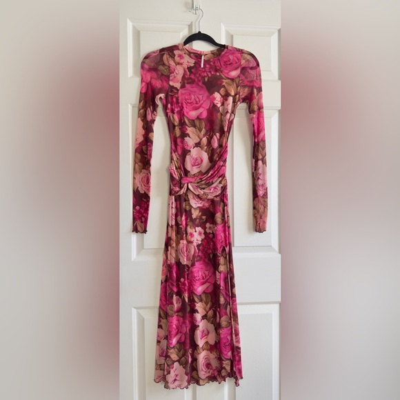 Free People Gianni Love Combo Floral Red Dress *pristine condition* size XS - Picture 2 of 5